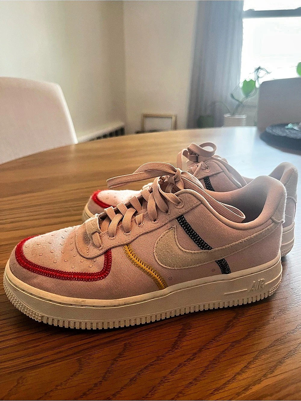 Nike Air Force 1 '07 Low LX Color Block Sneakers Pink & White